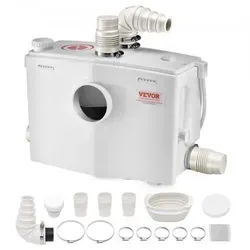 VEVOR Hebeanlage 1200W Schmutzwasserpumpe - Wasserpumpen mit 180L/min Förderleistung und 10m Förderhöhe - ideal für Abwasserentsorgung, inklusive umfangreichem Zubehör und anpassbar für Warmwasser.