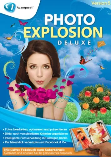 Photo Explosion 5 Deluxe - Fotografie Software für kreative Projekte - Vielseitige Fotobearbeitung und Design-Tools für Windows Vista, ideal für Fotografie-Enthusiasten.