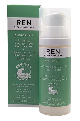 REN Evercalm Global Protection Day Cream 50 ml - Ganzkörperpflege für empfindliche Haut, mit schützendem Anti-Aging-Effekt für ein strahlendes und gesundes Hautbild.