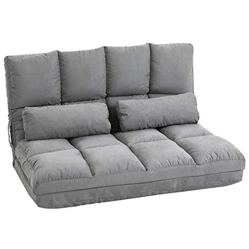 HOMCOM Relaxsessel mit Rückenlehne - 3-fach verstellbar - Sessel für Schlafzimmer und Wohnzimmer, bietet eine Schlaffunktion und ist ideal für entspannte Stunden. Gepolstert und in stilvollem Grau, max. Belastbarkeit 120 kg.