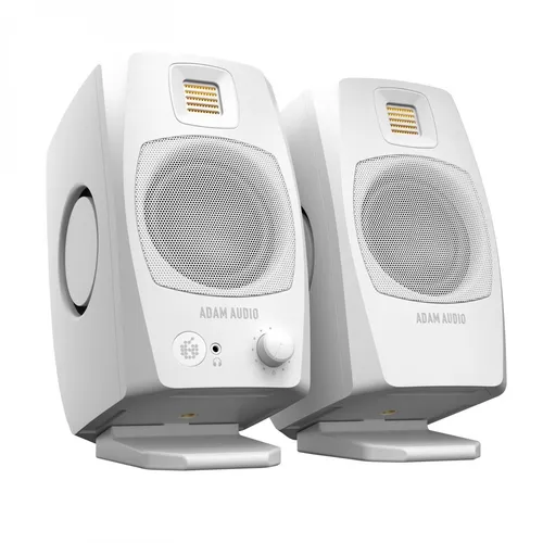 ADAM Audio D3V White B-Stock - Nearfield-Monitore mit 3.5" Aluminium-Tiefmitteltöner und D-ART Bändchenhochtöner; ideal für präzisen Sound in kleinen Studios, inklusive USB-C Plug&Play für einfache Verbindung.