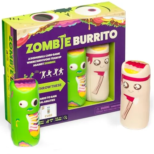 Exploding Kittens Zombie Burrito by Epic Card & Board Game Battle for Survivors vs Zombies - Fast-Paced, Dodgeball Party Game for Adults, Teens, Kids Ages 7+ - 2-6 Players