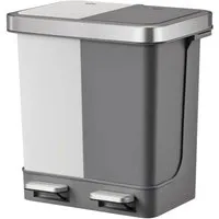 PROREGAL Treteimer mit Soft-Close-Deckel | 20L Mülltrennung leicht gemacht - Praktischer 10+10 Liter Treteimer aus Kunststoff mit gedämpftem Deckel und zwei Innenbehältern für einfache Mülltrennung. Ideal für eine saubere und ordentliche Küche.
