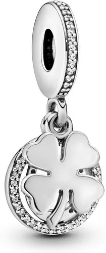 PANDORA Vierblättriges Kleeblatt Charm-Anhänger aus Sterlingsilber - Charm-Anhänger aus 925er Sterlingsilber mit synthetischem Zirkonia, symbolisiert Glück und Stil für jedes Armband.
