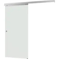 inova Glasschiebetür 1025 x 2200 mm - Satinierte Alu Komplettset - Türbeschläge: Hochwertige Schiebe-Tür aus 8 mm Sicherheitsglas, nahezu lautlos mit wartungsfreien Kugellagern, einfache Montage und individuelle Öffnungsrichtung.