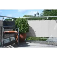 Balkonsichtschutz 90 x 300 cm, silbergrau - Gartenzäune - Robuster Sichtschutz aus hochwertigem Kunststoff, ideal für mehr Privatsphäre auf dem Balkon.