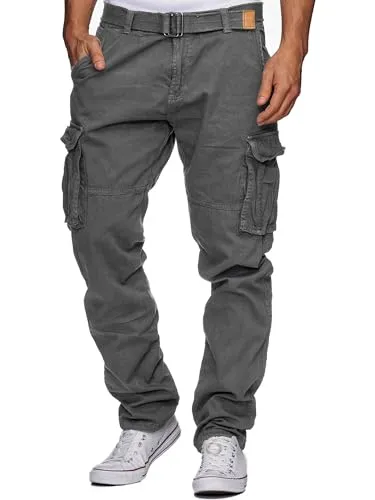 Indicode Herren William Cargohose - Bequeme Baumwoll Outdoorhose mit 7 Taschen - Wanderhosen aus angenehmer Baumwolle, ideal für Outdoor-Aktivitäten mit viel Stauraum und einem legeren Schnitt für optimalen Tragekomfort.