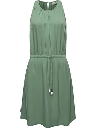 Ragwear Damen Kleid Sanai Dark Green 23 Gr. XXL - Freizeitkleid für Damen mit Neckholder-Schnitt, aus leichtem Viskose-Material für angenehmen Tragekomfort an heißen Tagen. Ideal für Strand und Alltag.
