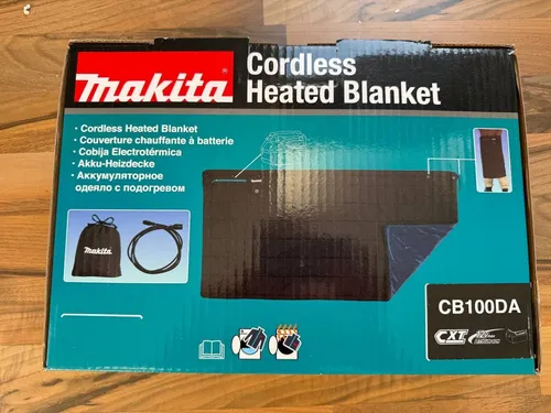 Makita CB100DA Heizdecke Schwarz - Akkubetriebene Wärme - Heizdecken, akkubetrieben, schnell aufheizend und einfach zu befestigen an Schultern oder Taille für maximalen Komfort.