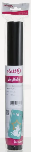 plottiX Vinylfolie permanent schwarz 31,5 cm x 1,0 m, 1 Rolle