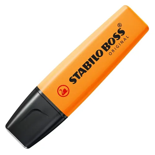 Stabilo Boss Highlighter - Orange, der Design-Klassiker mit Anti-Dry-Out Technology für 4 Stunden Schreibspaß ohne Austrocknen