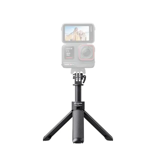 Insta360 2 in 1 Mini-Stativ für GO 3, X3, Link, ONE RS, ONE R, ONE X2, GO 2, ONE X, schwarz - Praktisches 2-in-1 Mini-Stativ und Selfie-Stick, ideal für unterwegs. Magnetisch fixierbare Beine für einfache Nutzung als Tischhalterung.