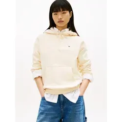 Tommy Jeans Damen Tjw Reg S Flag Hoodie Dw0Dw19958 – Beige (Almost Yellow) - Authentischer Tommy Jeans Hoodie in Beige, zeitloser Style mit nachhaltiger Produktion für modernen Komfort und lässigen Look.