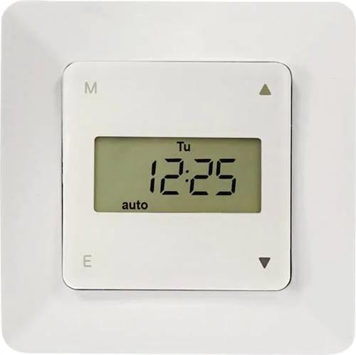 Kaiser Nienhaus Rollladentimer 1-Kanal 317600 Tastor Centrum - Smart-Wandschalter mit vielseitiger Rollladenzeitschaltuhr, integriertem Funkempfänger und einfacher Bedienung für optimale Lichtsteuerung.