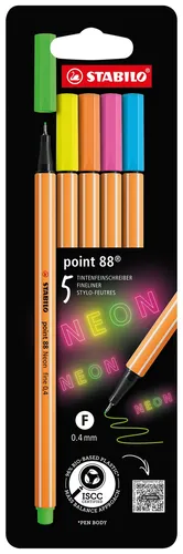 STABILO Finelinerpoint 88® Etui „NEON“ 5er Set, 
