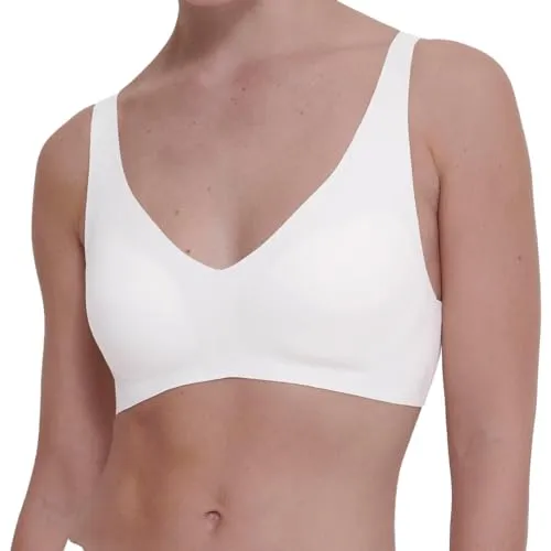 Sloggi Damen Zero Feel 2.0 Soft Bra, Silk White, M - Funktionsunterwäsche mit atmungsaktiven, herausnehmbaren Pads für optimalen Komfort und festen Halt. Verstellbare Träger und Hakenverschluss sorgen für eine perfekte Passform.