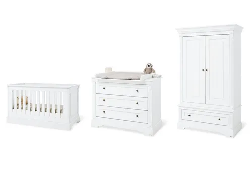 Pinolino® Babymöbel-Set 'Emilia' 3-tlg. in Weiß für Kinderzimmer - Hochwertiges, stilvolles Möbelset für Babys und Kleinkinder. Ideal zur praktischen und sicheren Einrichtung des Kinderzimmers.