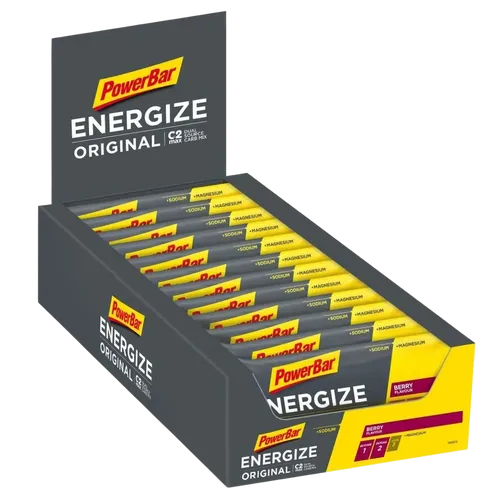 Powerbar Energize Original Berry - 15x55g High Carb Energieriegel - Gewichtsmanagement Riegel mit optimaler Energieversorgung dank 2:1 Kohlenhydratverhältnis, ideal für Wettkämpfe und sportliche Belastung.