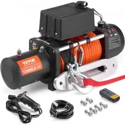 VEVOR Elektrische Seilwinde 12V 6123kg - Boot-Zubehör mit leistungsstarkem Antriebssystem für sicheres und zuverlässiges Ziehen. Ideal für LKW und vielseitige Anwendungen, ausgestattet mit strapazierfähigem synthetischen Seil.