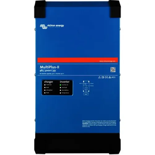 Victron MultiPlus-II 48/5000/70-50 Wechselrichter - High-End Wechselrichter mit 5000 W Leistung, integriertem 70 A Batterieladegerät und Anti-Islanding-Funktion für maximale Flexibilität in ESS-Anwendungen.