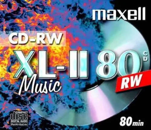 Maxell CD-Rohling 10 Stück - Hochwertige CD-RW Audio 80 Minuten - Rohlinge für Audio Recorder, 10 Stück im praktischen Jewelcase, hohe Kompatibilität mit CD Playern und Recordern, ideal für Musikliebhaber.