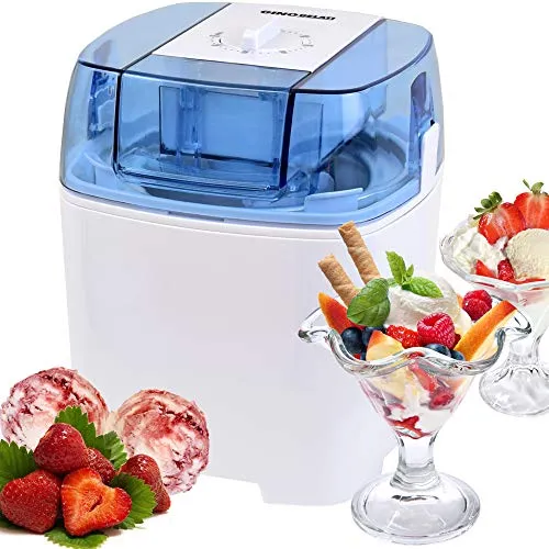 Gino Gelati Eiscreme Maschine Drions 3-in-1 - Eismaschine für hausgemachtes Eis, Sorbet und Frozen Joghurt – 1,5 L Volumen, bereit in nur 20 Minuten für frische, gesunde Eiskreationen zuhause.