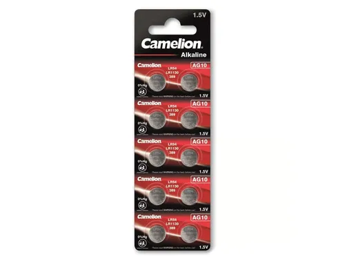 CAMELION Knopfzelle AG10, 10 St. - Alkaline Batterien - Batterien, 10 Stück Alkaline Knopfzellen, ideal für Uhren und kleine Geräte, zuverlässige 1.5V Leistung für langfristige Nutzung.