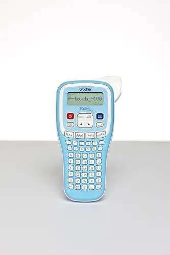 Brother PT-H100LB Mobiles Beschriftungsgerät - Kompaktes Beschriftungsgerät für 3,5-12 mm Bänder, ideal für individuelle Etiketten und Kabelbeschriftung. Inkl. 12 mm laminiertes Schriftband für sofortige Nutzung.