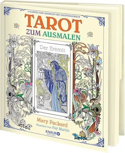Tarot zum Ausmalen: 78 Karten zum Ausmalen mit Anleitungsbuch - Kreativität: Aufwendig gestaltetes Pop-Up-Buch mit 78 schwarz/weißen Karten zum Ausmalen und Klettverschluss für kreative Entspannung und Inspiration.