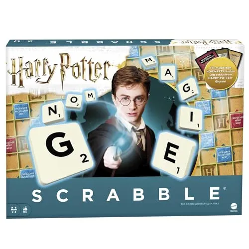 Mattel GMG29 - Scrabble Harry Potter - Gesellschaftsspiel für 2-4 Spieler, ideal für Harry Potter-Fans, mit einzigartigen Buchstabensteinen und einem magischen Spielbrett.