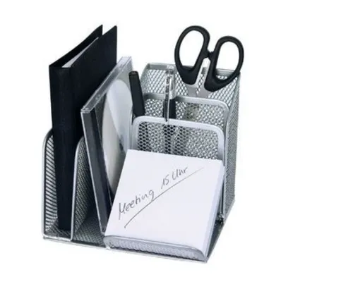 Wedo 65554 Stifteköcher Butler Office (4 Fächer und Schrägablage, Drahtmetall)