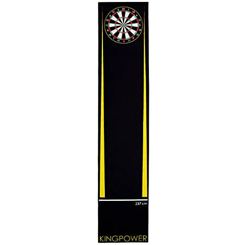 Kingpower Dartmatte Dart Teppich Turnier Matte Abwurflinie Bodenschutz Zubehör Dartpfeile Dartscheibe Dartboard 2 Größen 237cm und 290cm Verschiedene Designs, Design:Design 07 (Gelb 290x60cm)