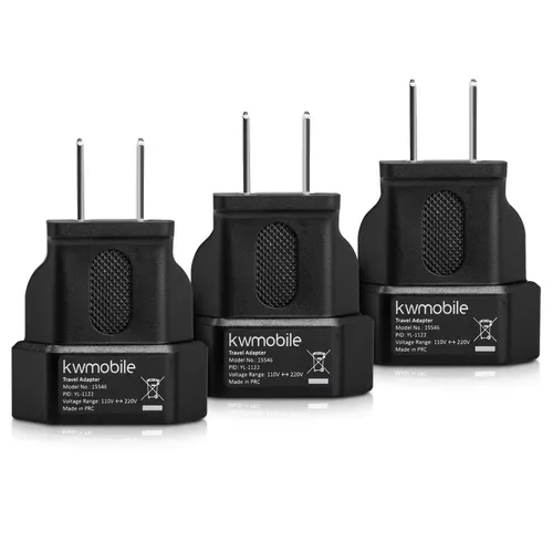 kwmobile 3X USA Adapter Steckdose - Steckdosen & Zubehör: Kompakte Adapter für USA, Kanada und Mexiko, ideal für das gleichzeitige Aufladen mehrerer Geräte im Urlaub oder auf Geschäftsreisen.