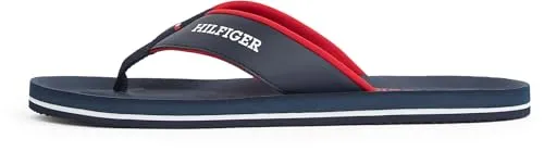 Tommy Hilfiger Herren Flip Flops Padded Comfort Sandal mit Logo, Blau (Desert Sky), 41