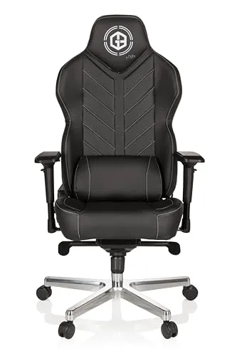 hjh OFFICE GAMEBREAKER COLOSSUS Gamingstuhl - Bürostuhl mit Kunstlederbezug, ergonomischer Polsterung und Lordosen-Kissen für maximalen Komfort, ideal für lange Gaming-Sessions.