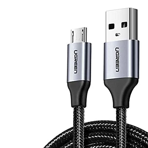 Ugreen - Kabel Usb - Micro Usb Kabel Ladekabel Nylon Zubehör Datenübertragung Kompatibel Mit Smartphones , Grau 1m