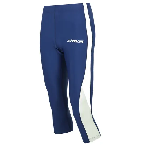 Airtracks FUNKTIONS Laufhose 3/4 LANG - Blau - XXL - Activewear-Hosen für Damen, ideal für komfortables Laufen mit leichtem Kompressionsmaterial und schnelltrocknenden Eigenschaften für optimalen Tragekomfort.