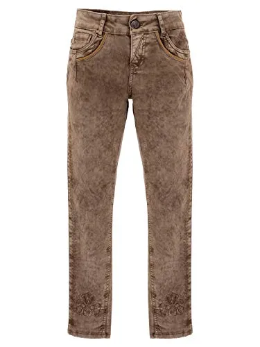Hangowear Damen Jeanshose HENDRINA braun 44 - Traditionelle Bekleidung mit besonderem Trachten-Style, ideal für festliche Anlässe und bequem im Schnitt.
