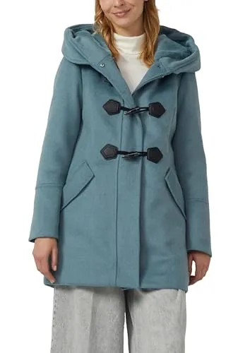 s.Oliver Taillierter Dufflecoat aus Wollmix - Funktionsjacke mit schmaler Passform, wattiert und mit fixierter Kapuze, ideal für Outdoor-Anlässe und bietet zusätzlichen Komfort durch die Innentasche.