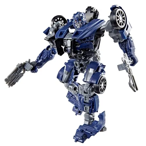 Transformers Studio Series Deluxe Barricade Action-Figur - Action-Figur Barricade aus Transformers: The Last Knight, 11 cm groß, wandelbar vom Roboter in einen Ford Mustang Polizeiwagen, inklusive 8-teiligem Zubehör für kreativen Spielspaß.