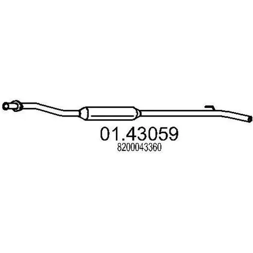 MTS 01.43059 Abgasrohr für RENAULT Thalia - Auspuffrohr für Mittelschalldämpfer, einfach zu ersetzen und ideal für eine zuverlässige Abgasführung in Ihrem Renault Thalia.