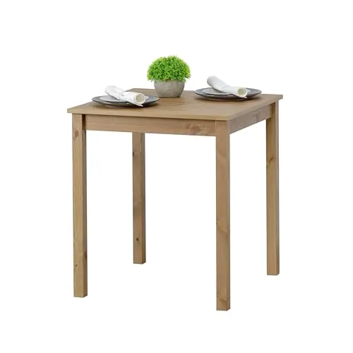hagge home Esstisch aus Kiefernholz, 68 x 68 cm - Kompakter Küchentisch aus massivem Kiefernholz, ideal für kleine Wohnungen. Nachhaltig, robust und mit einzigartiger Maserung – ein zeitloses Möbelstück für gemütliche Zusammenkünfte.