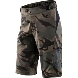 Troy Lee Designs Flowline Shell Spray Camo Jugend Fahrradshorts, grün-mehrfarbig, Größe 24