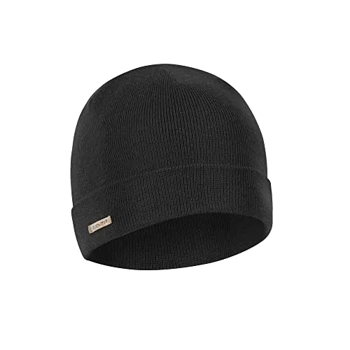 Helikon-Tex Winter Merino Beanie schwarz - Wärmende Wintermütze aus doppelt gestrickter Merinowolle, perfekt für Outdoor-Aktivitäten und den Alltag. Hochelastisch und atmungsaktiv für optimalen Tragekomfort.