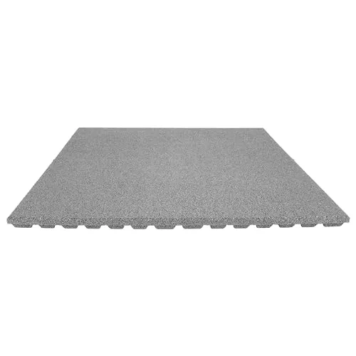 TOPRUBBER Fallschutzplatte 100x100x4 cm Grau Gummiplatte Fallschutzmatte Spielplatzmatte