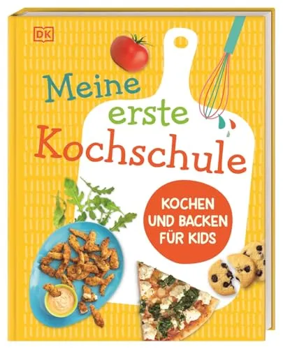 Meine erste Kochschule: Kochen und Backen für Kids - Entdecke über 50 leckere Rezepte in diesem Kinderkochbuch. Ideal für kreative Kochstunden mit Kindern ab 6 Jahren. Fördert die Freude am Kochen und Backen! Perfekt für kleine Küchenchefs!  