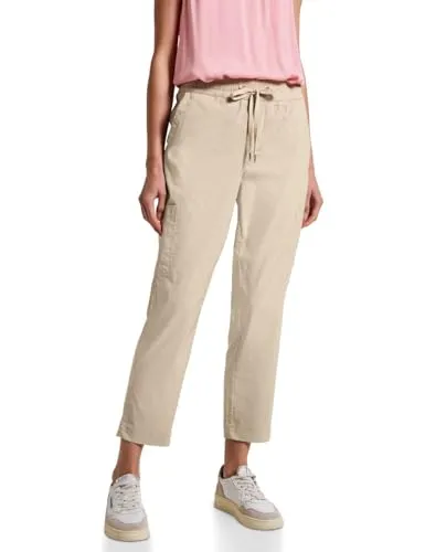 Street One Damen A379201 Loose Fit Hose mit Taschen, Coastal Beige, 44 - Damen-Hosen mit elastischem Bund und praktischen Taschen, ideal für den lässigen Look und hohen Tragekomfort.