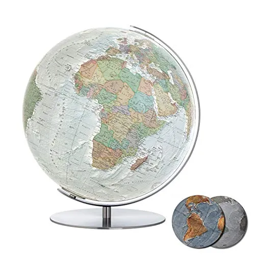 Columbus Tischglobus D 51 cm - Eleganter Tischglobus mit 51 cm Durchmesser, Acrylglas und Edelstahl, bietet digitale Informationen und OID-Funktion für interaktive Entdeckungen.