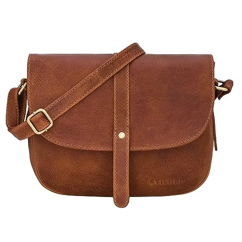STILORD 'Kira' Umhängetasche Frauen Leder Vintage kleine Handtasche zum Ausgehen klassische Abendtasche Partytasche Freizeittasche Echtleder, Farbe:arona - braun