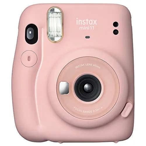 FUJIFILM Instax Mini 11 Blush Pink Set - Sofortbildkamera mit eingebautem Blitz, inklusive Film und Tasche. Ideal für unvergessliche Momente in stilvollem Rosa.
